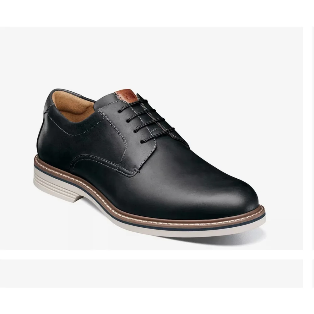 Size 9 W Florsheim Norwalk Plain Toe Oxford Black